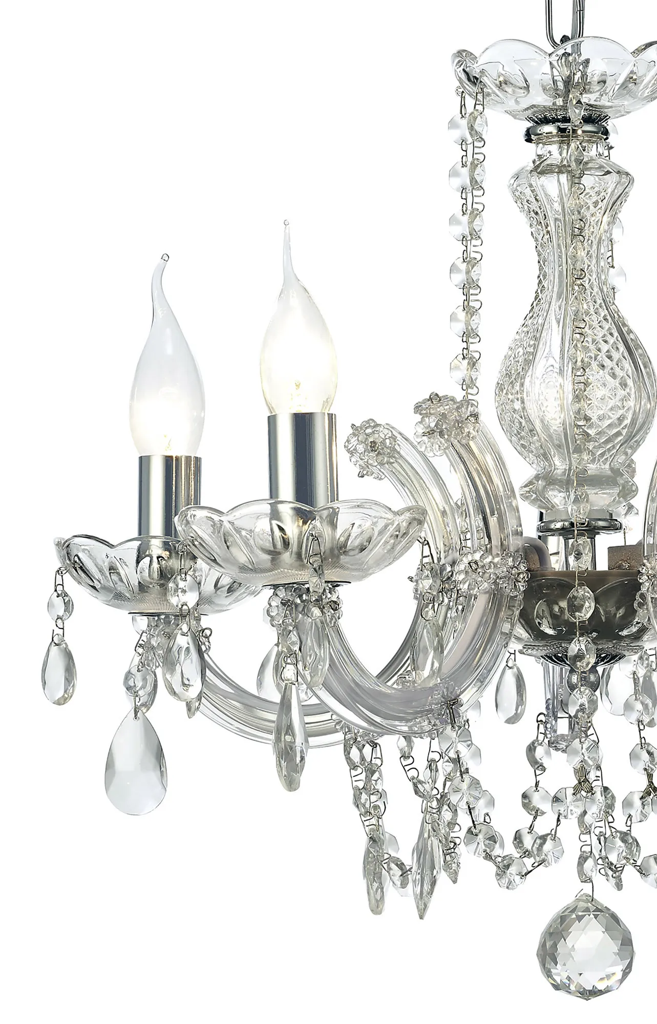 Gabrielle Glass Chandelier 5 Light (Glass Sconce) Polished Chrome D0020  Deco Gabrielle